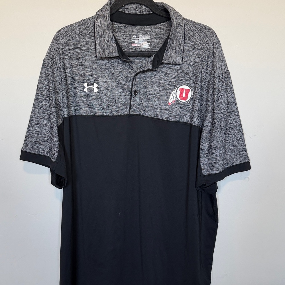 Under Armour Men's Charcoal and Black Polo Shirt